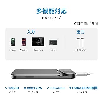 khadas tea グレー Amazon | Khadas ヘッドホン アンプ ポータブル式 超薄型